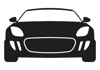 Sport car front view silhouette